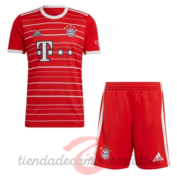 Casa Conjunto De Niños Bayern Múnich 2022 2023 Rojo Camisetas Originales Baratas