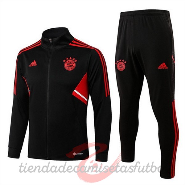 Chandal Niños Bayern Múnich 2022 2023 Negro I Rojo Camisetas Originales Baratas