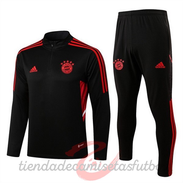 Chandal Niños Bayern Múnich 2022 2023 Negro Rojo Camisetas Originales Baratas