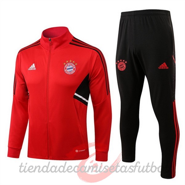 Chandal Niños Bayern Múnich 2022 2023 Rojo I Negro Camisetas Originales Baratas