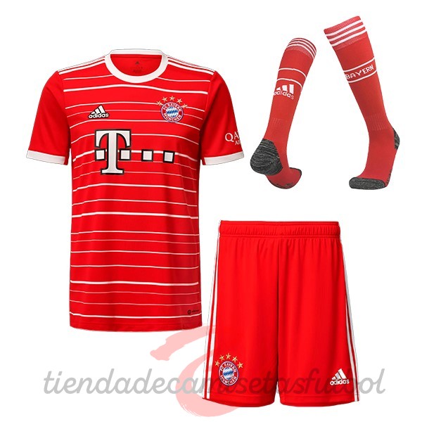 Casa Camiseta Pantalones Calcetines Bayern Múnich 2022 2023 Rojo Camisetas Originales Baratas