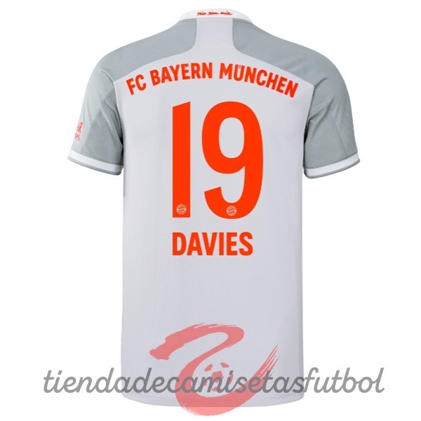 NO.19 Davies Segunda Camiseta Bayern Múnich 2020 2021 Blanco Camisetas Originales Baratas