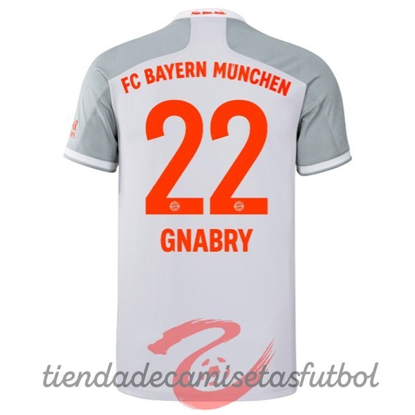 NO.22 Gnabry Segunda Camiseta Bayern Múnich 2020 2021 Blanco Camisetas Originales Baratas