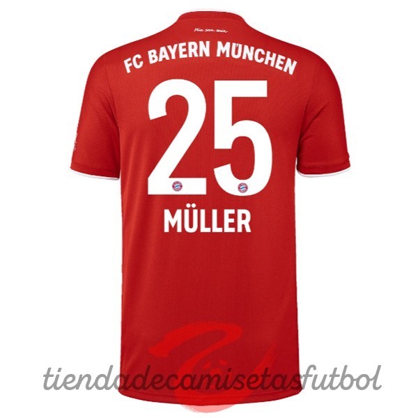 NO.25 Muller Casa Camiseta Bayern Múnich 2020 2021 Rojo Camisetas Originales Baratas