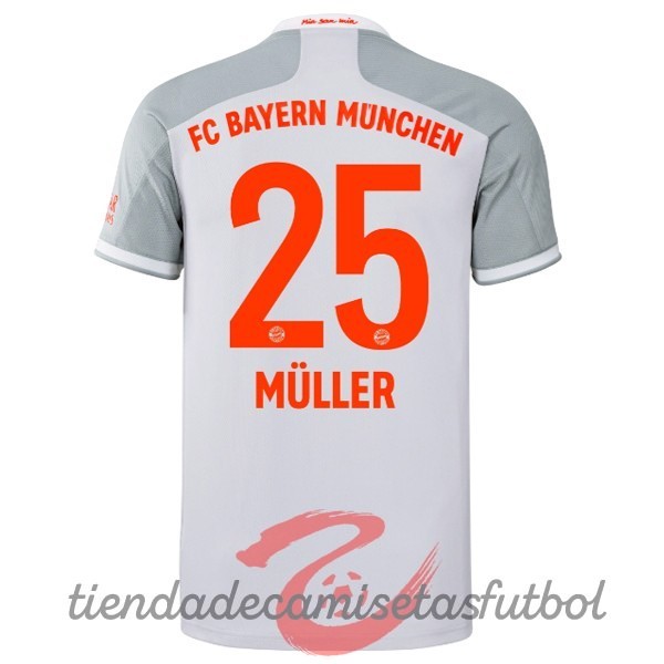 NO.25 Muller Segunda Camiseta Bayern Múnich 2020 2021 Blanco Camisetas Originales Baratas