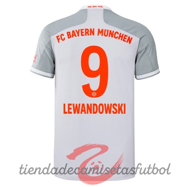 NO.9 Lewandowski Segunda Camiseta Bayern Múnich 2020 2021 Blanco Camisetas Originales Baratas
