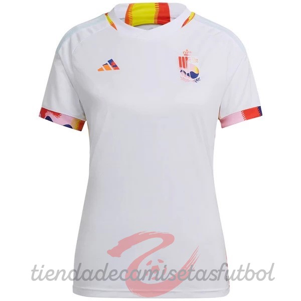 Segunda Camiseta Mujer Bélgica 2022 Blanco Camisetas Originales Baratas