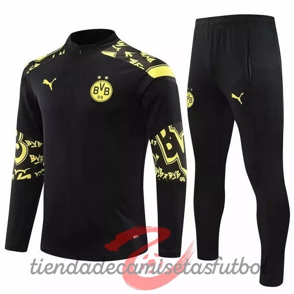 Chandal Borussia Dortmund 2020 2021 II Negro Amarillo Camisetas Originales Baratas
