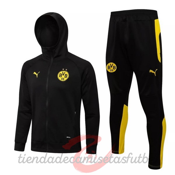 Chaqueta Con Capucha Borussia Dortmund 2021 2022 Negro Amarillo Camisetas Originales Baratas