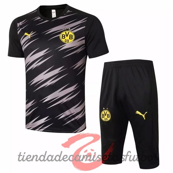 Entrenamiento Conjunto Completo Borussia Dortmund 2020 2021 Negro Amarillo Camisetas Originales Baratas