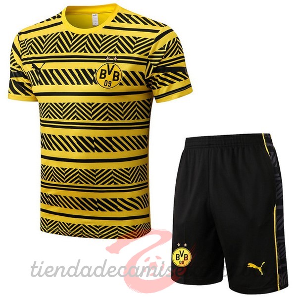 Entrenamiento Conjunto Completo Borussia Dortmund 2022 2023 Amarillo Negro Camisetas Originales Baratas