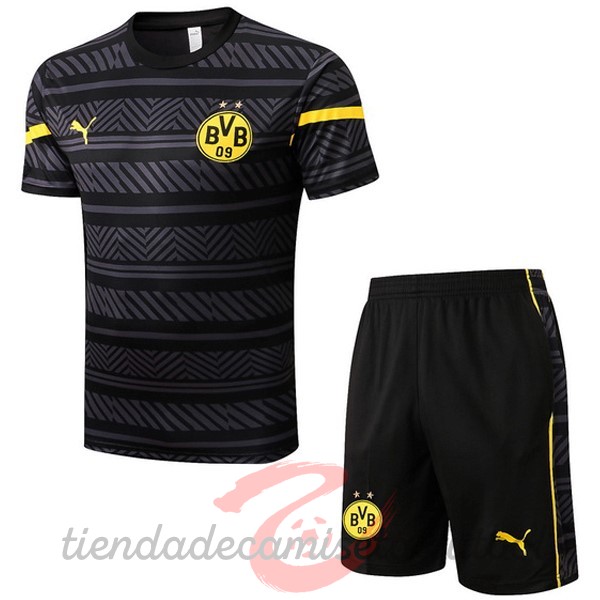 Entrenamiento Conjunto Completo Borussia Dortmund 2022 2023 Gris I Amarillo Camisetas Originales Baratas