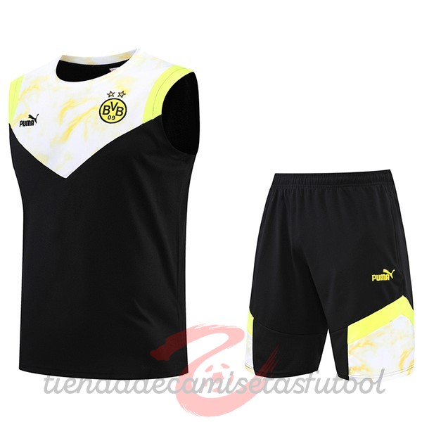 Entrenamiento Sin Mangas Conjunto Completo Borussia Dortmund 2022 2023 Amarillo Negro Camisetas Originales Baratas