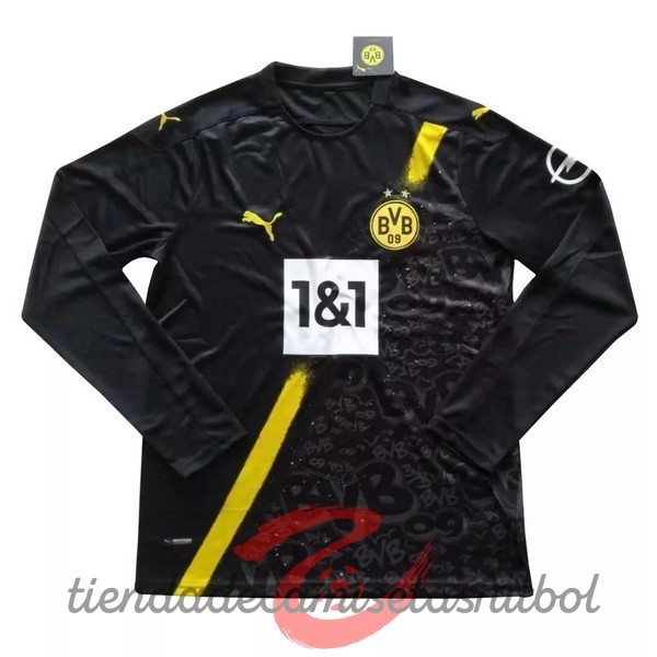 Segunda Manga Larga Borussia Dortmund 2020 2021 Negro Camisetas Originales Baratas