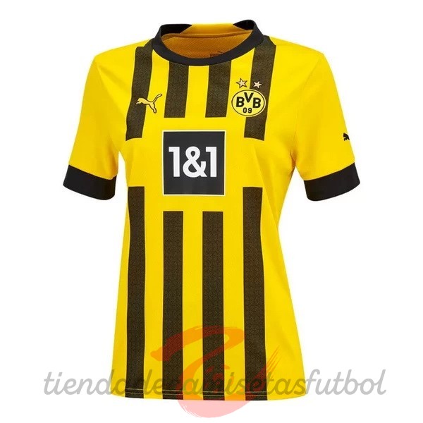 Casa Camiseta Mujer Borussia Dortmund 2022 2023 Amarillo Camisetas Originales Baratas