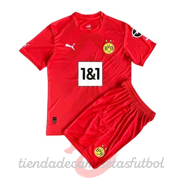 Portero Conjunto De Niños Borussia Dortmund 2022 2023 Rojo Camisetas Originales Baratas
