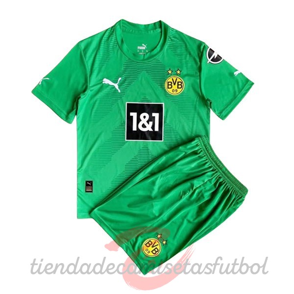 Portero Conjunto De Niños Borussia Dortmund 2022 2023 Verde Camisetas Originales Baratas