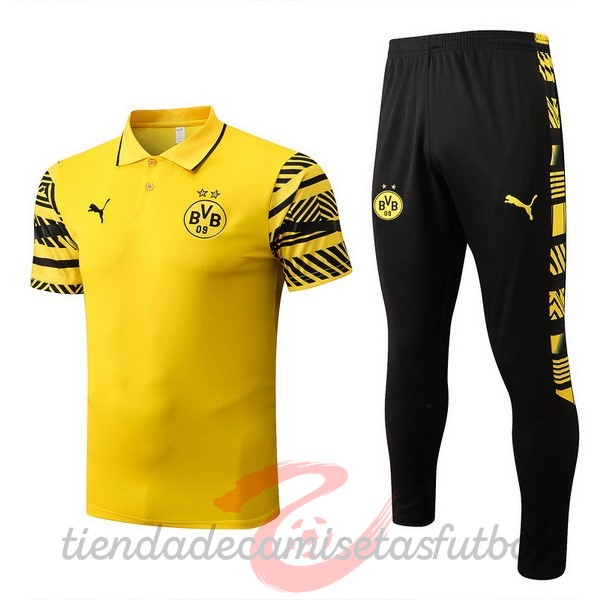 Conjunto Completo Polo Borussia Dortmund 2022 2023 Amarillo Negro Camisetas Originales Baratas