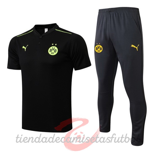 Conjunto Completo Polo Borussia Dortmund 2022 2023 Negro Amarillo Camisetas Originales Baratas