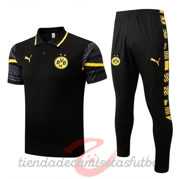 Conjunto Completo Polo Borussia Dortmund 2022 2023 Negro I Amarillo Camisetas Originales Baratas