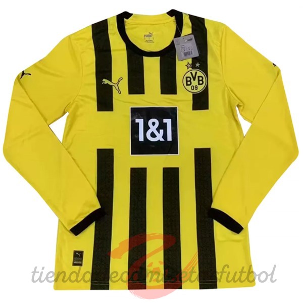 Tailandia Casa Manga Larga Borussia Dortmund 2022 2023 Amarillo Camisetas Originales Baratas