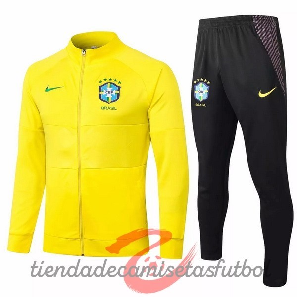 Chandal Brasil 2020 Amarillo Negro Camisetas Originales Baratas