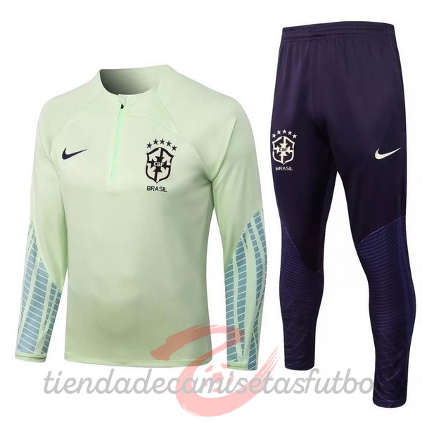 Chandal Brasil 2022 Verde II Claro Camisetas Originales Baratas