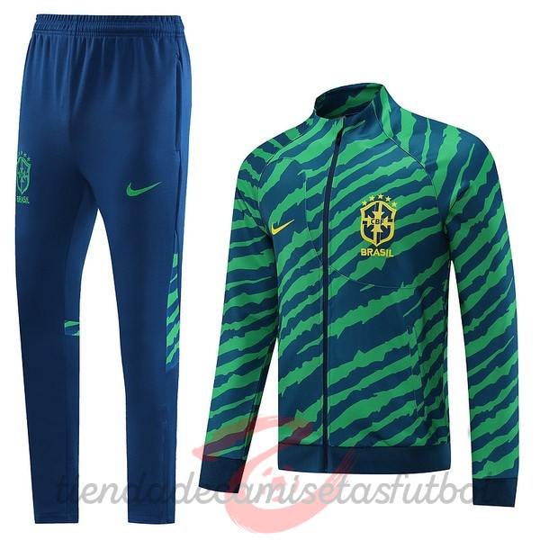 Conjunto Completo Ropa Deportiva Con Cremallera Larga Brasil 2022 Verde Camisetas Originales Baratas