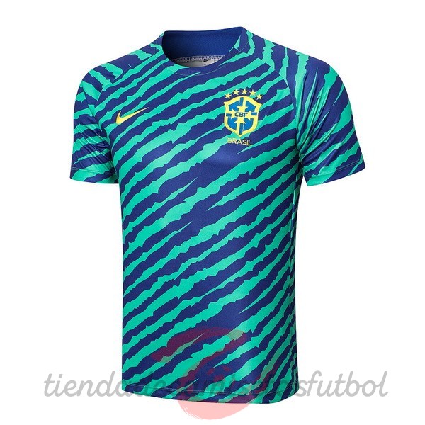 Entrenamiento Brasil 2022 Verde Azul Camisetas Originales Baratas