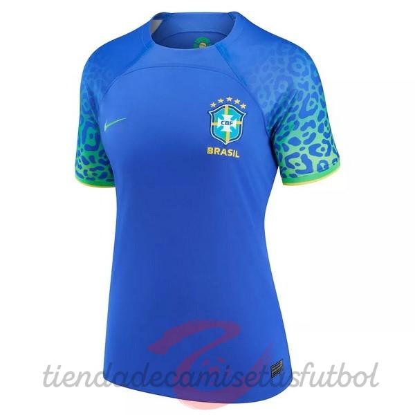 Segunda Camiseta Mujer Brasil 2022 Azul Camisetas Originales Baratas