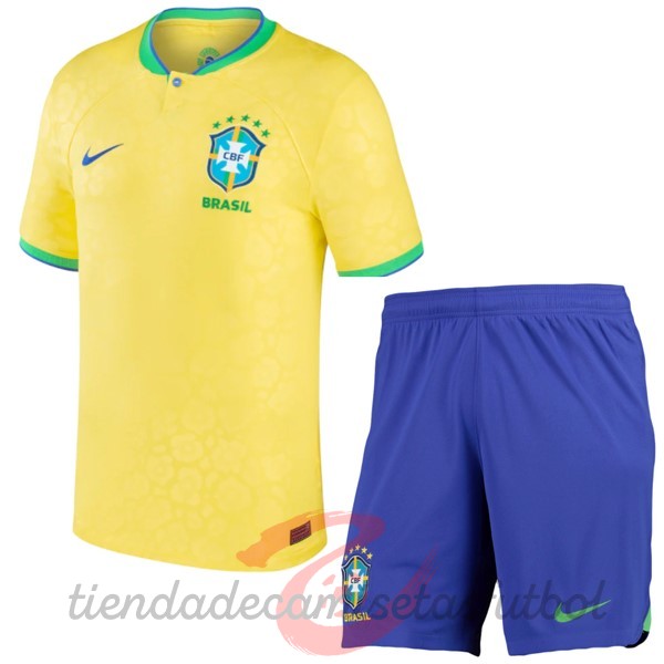 Casa Conjunto De Niños Brasil 2022 Amarillo Camisetas Originales Baratas