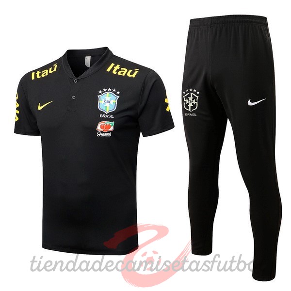 Conjunto Completo Polo Brasil 2022 Negro Camisetas Originales Baratas