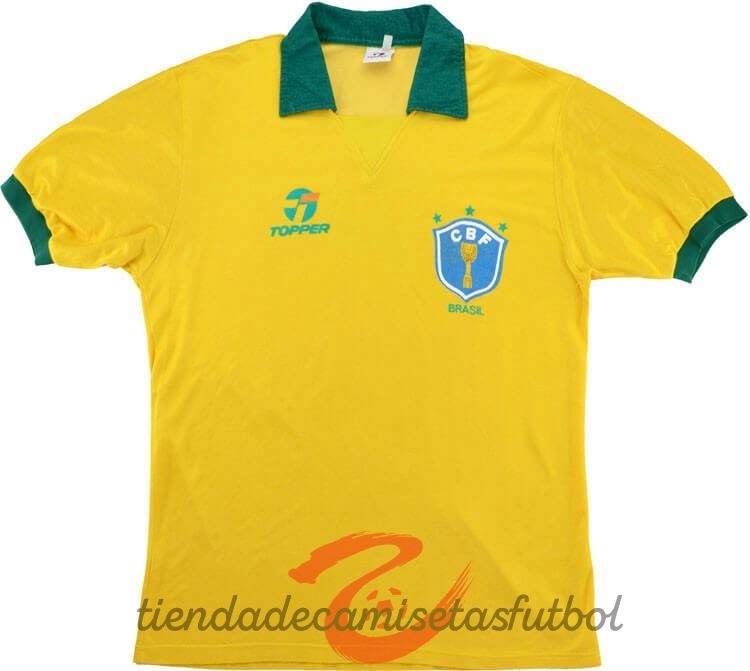 Casa Camiseta Brasil Retro 1988 Amarillo Camisetas Originales Baratas