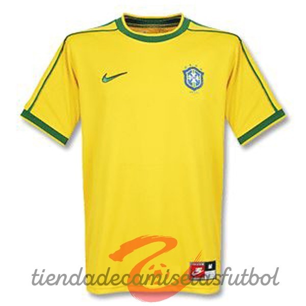 Casa Camiseta Brasil Retro 1998 Amarillo Camisetas Originales Baratas