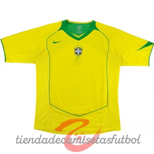 Casa Camiseta Brasil Retro 2004 Amarillo Camisetas Originales Baratas