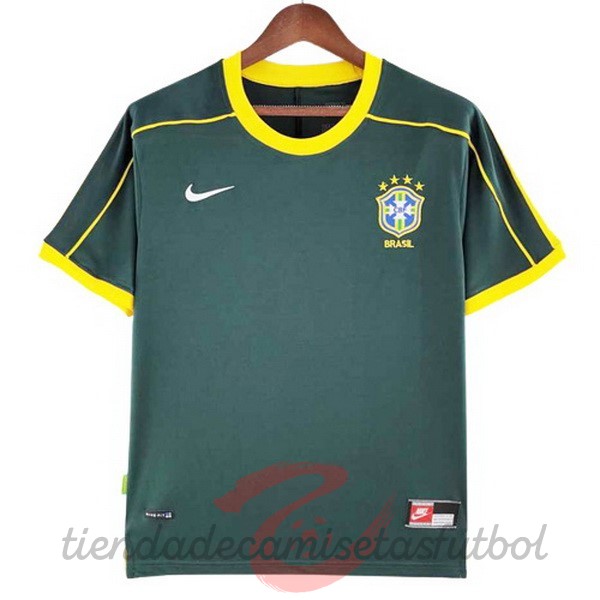 Portero Camiseta Brasil Retro 1998 Verde Camisetas Originales Baratas