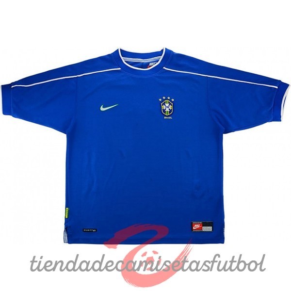 Segunda Camiseta Brasil Retro 1998 Azul Camisetas Originales Baratas