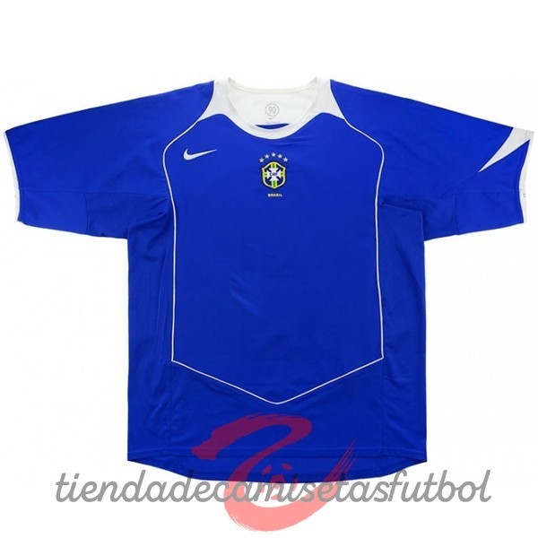 Segunda Camiseta Brasil Retro 2004 Azul Camisetas Originales Baratas