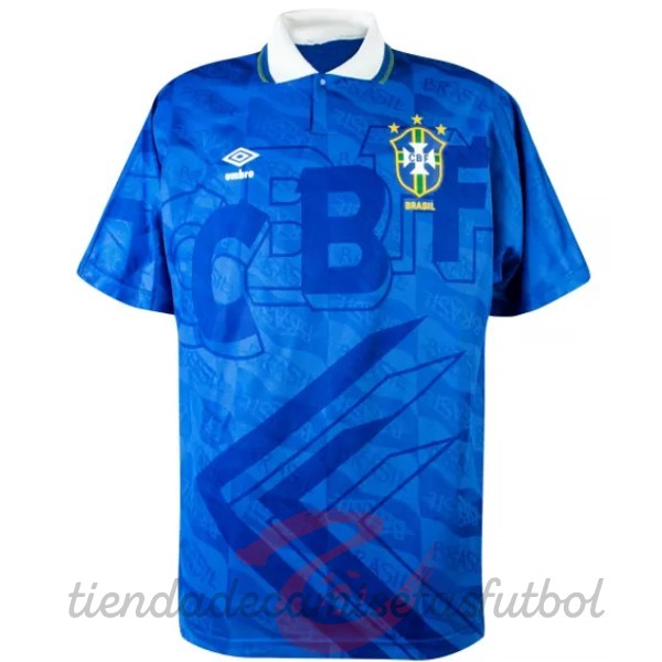 Segunda Camiseta Brasil Retro 1991 1993 Azul Camisetas Originales Baratas