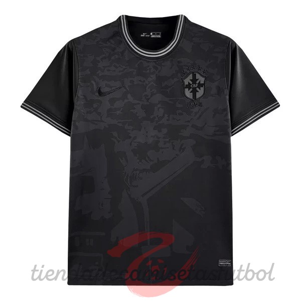 Tailandia Especial Camiseta Brasil 2022 Negro Camisetas Originales Baratas