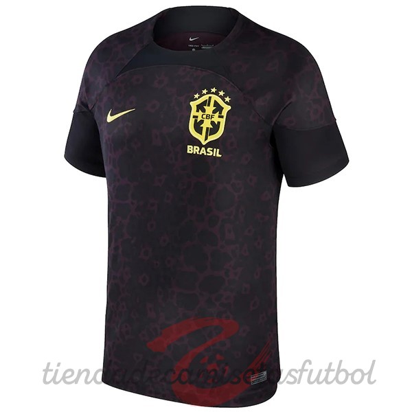 Tailandia Portero Camiseta Brasil 2022 Negro Camisetas Originales Baratas