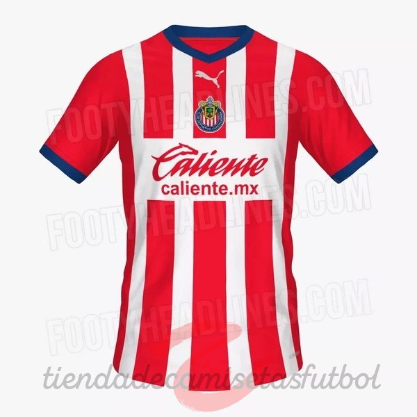 Tailandia Casa Camiseta CD Guadalajara 2022 2023 Rojo Blanco Camisetas Originales Baratas