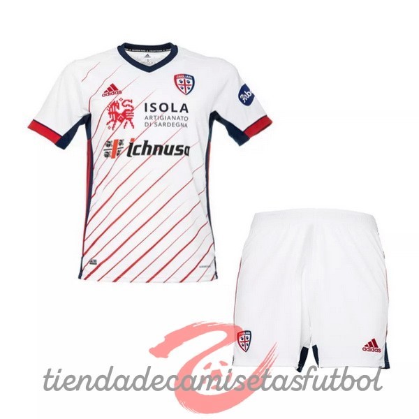 Segunda Conjunto De Niños Cagliari Calcio 2020 2021 Blanco Camisetas Originales Baratas