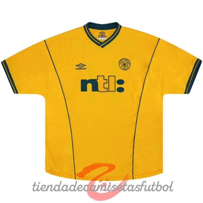 Segunda Camiseta Celtic Retro 2001 2003 Amarillo Camisetas Originales Baratas