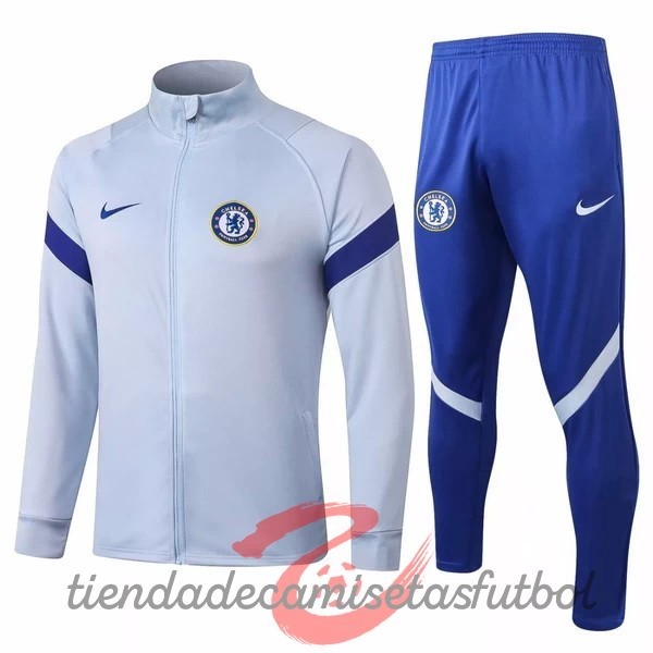 Chandal Chelsea 2020 2021 Gris Claro Azul Camisetas Originales Baratas
