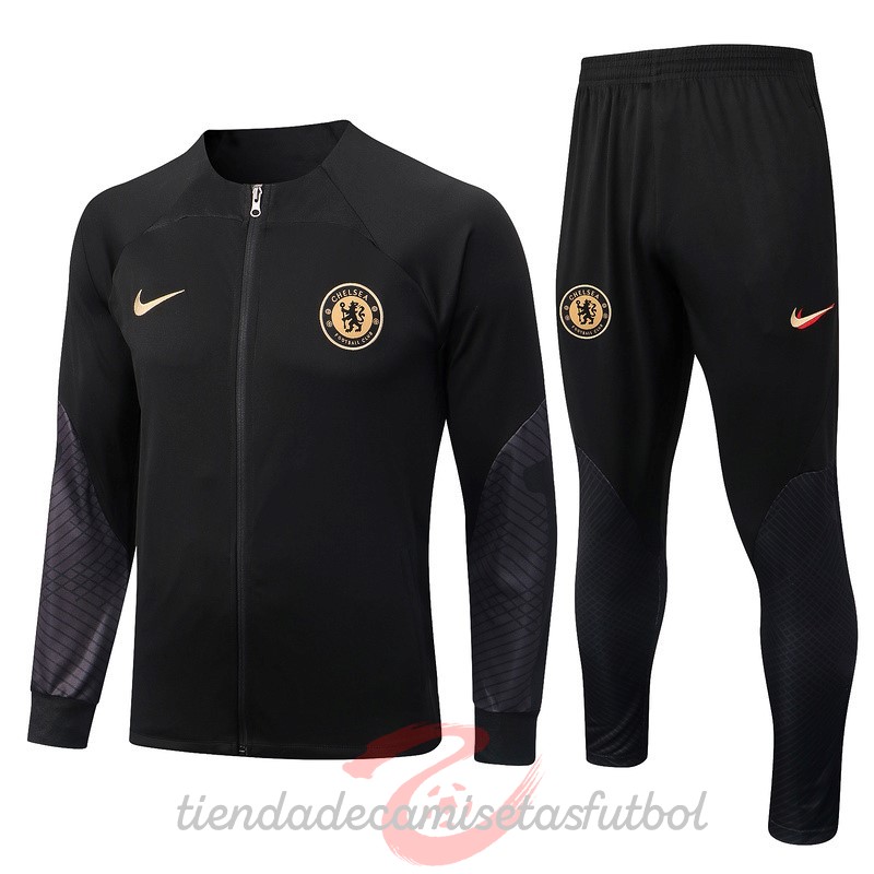 Chandal Chelsea 2022 2023 Negro Gris Camisetas Originales Baratas
