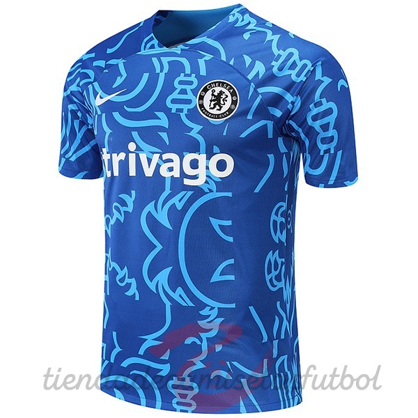Entrenamiento Chelsea 2022 2023 Azul Blanco Camisetas Originales Baratas