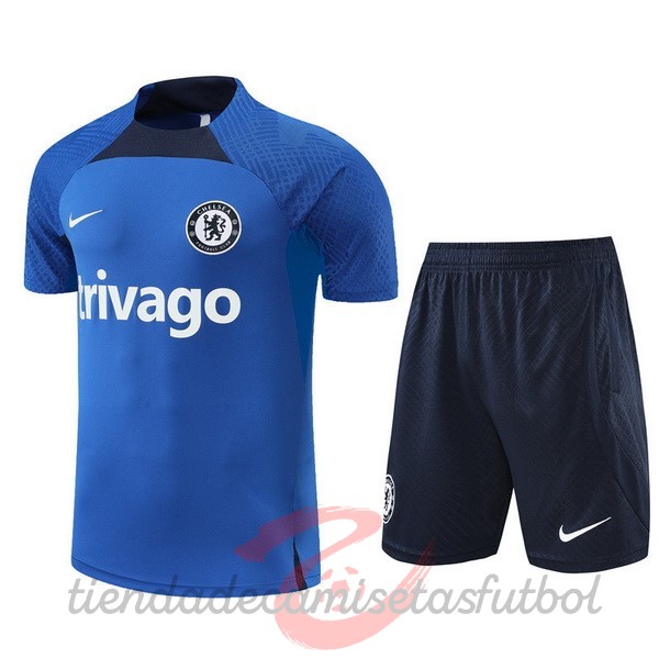 Entrenamiento Conjunto Completo Chelsea 2022 2023 Azul II Blanco Camisetas Originales Baratas