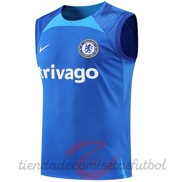 Entrenamiento Sin Mangas Chelsea 2022 2023 I Azul Camisetas Originales Baratas