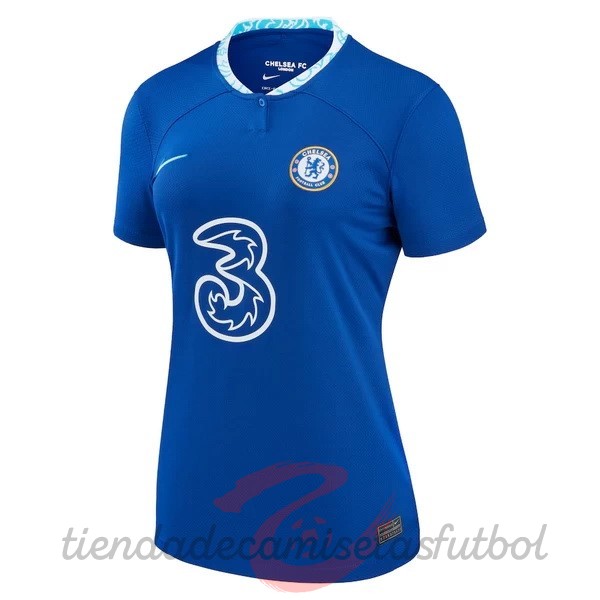 Casa Camiseta Mujer Chelsea 2022 2023 Azul Camisetas Originales Baratas